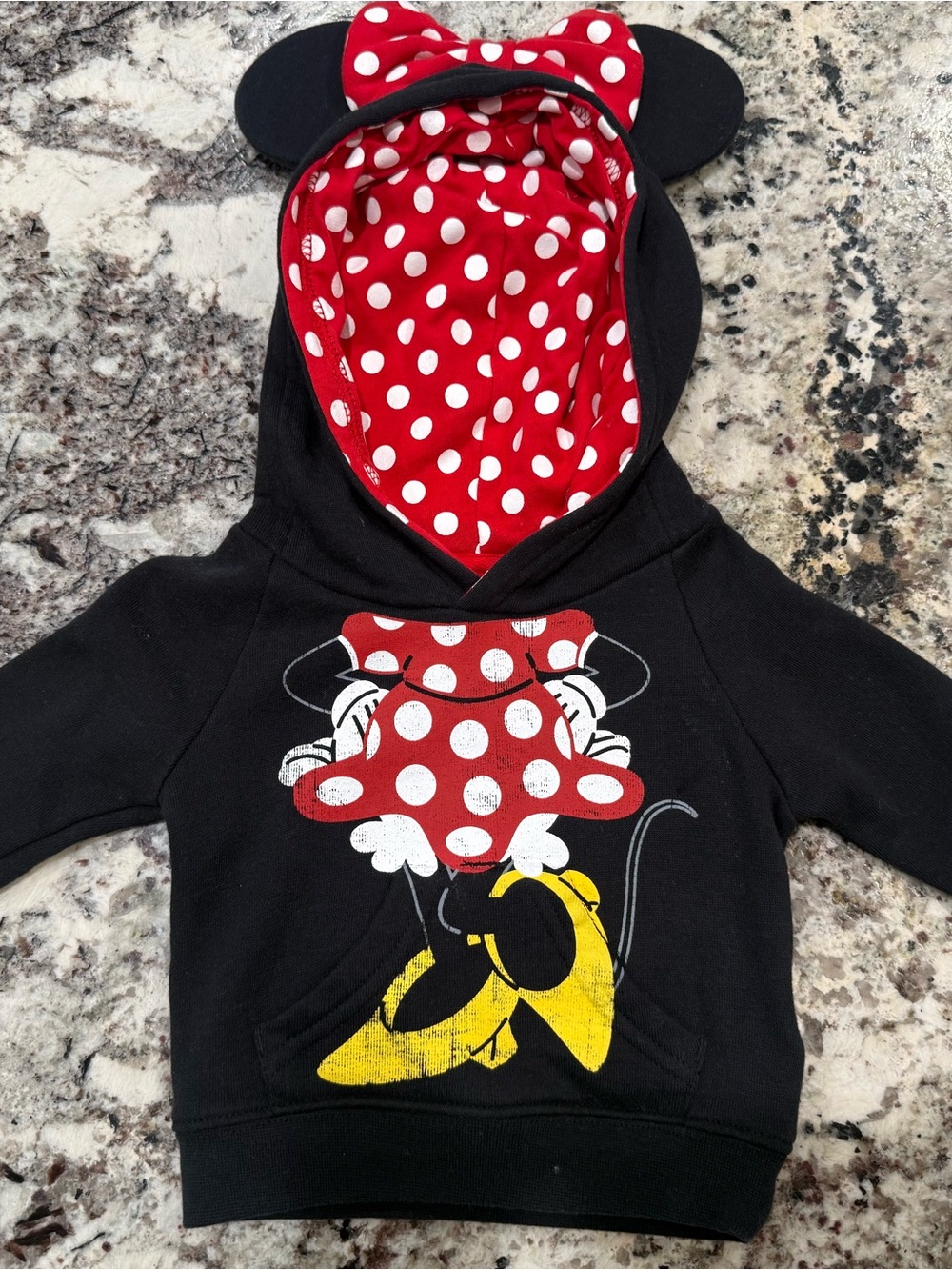 Disney Minnie Mouse Hoodie in Black, Red & White with Ears